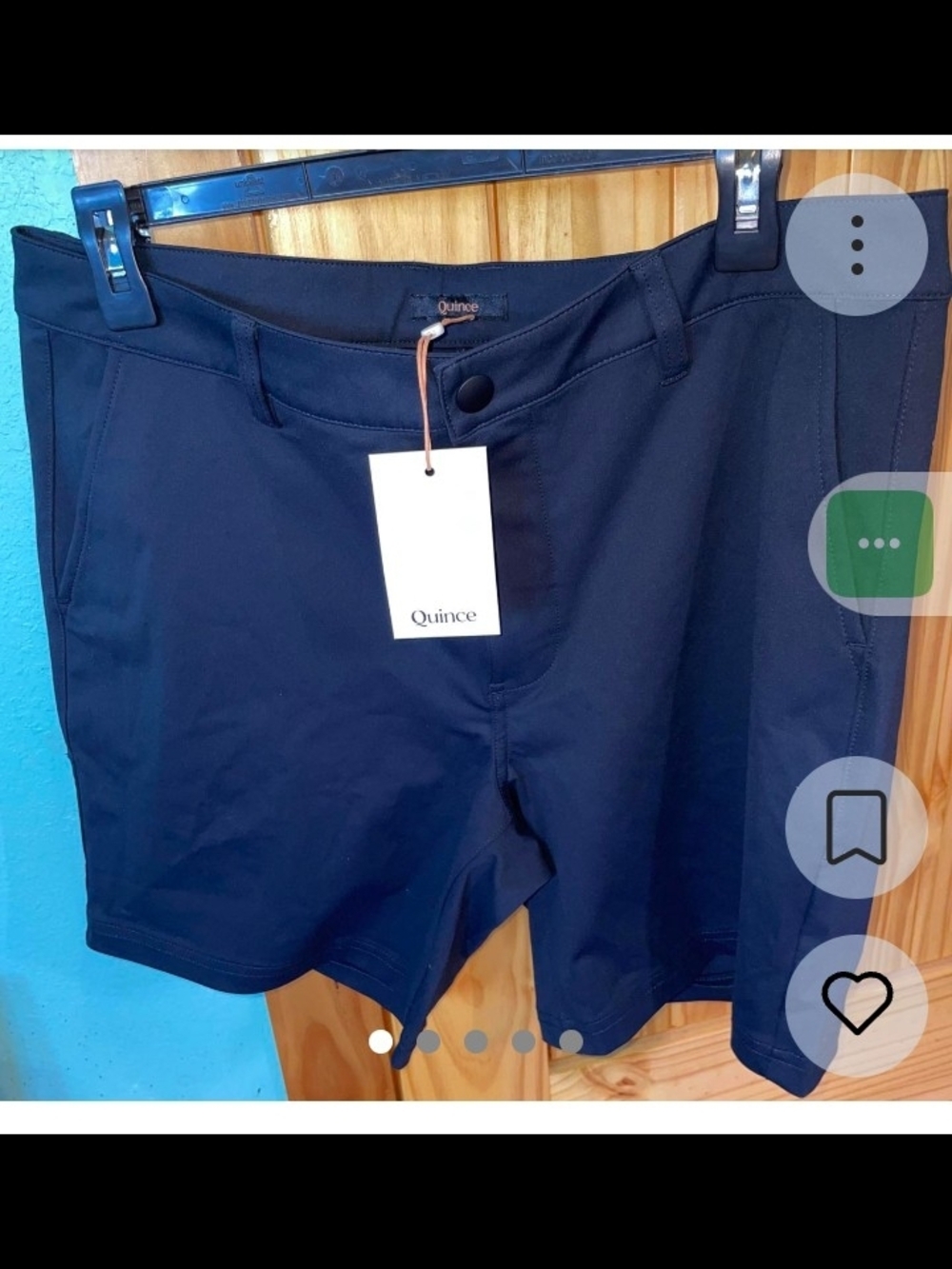 Quince Women's Navy High-Rise Stretch Shorts